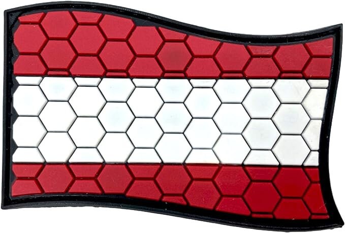 Austria Austrian Österreich Honeycomb Flag Airsoft PVC Morale Cosplay Team Patch