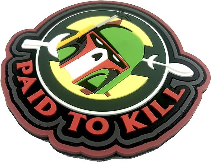 Boba Fett Paid To Kill Bounty Hunter Tactical Airsoft Paintball PVC Morale Cosplay Patch