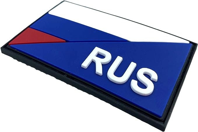 Russia Russian Diagonal RUS Flag Tactical PVC Airsoft Paintball Cosplay Team Patch