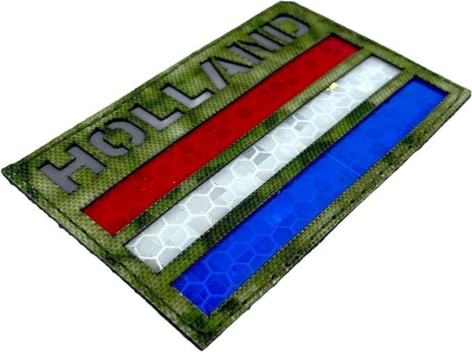 Holland Netherlands Reflective Camouflage Flag Tactical Laser Cut Airsoft Paintball Field Patch
