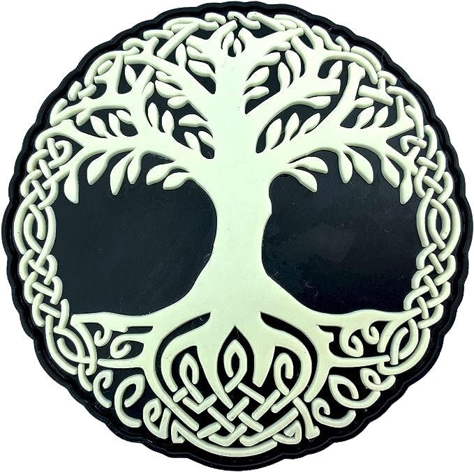 Tree of Life Viking Glow in The Dark Norse Cosplay PVC Airsoft Paintball Morale Patch