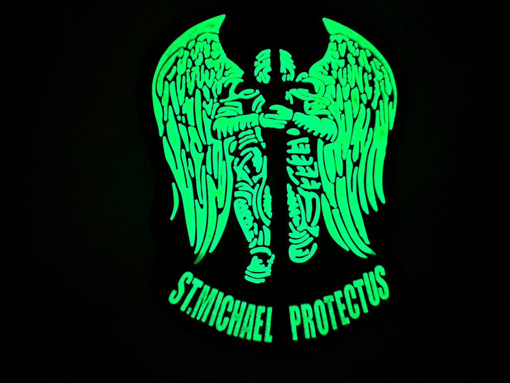 St Michael Protect Us Templar Tactical PVC Airsoft Paintball Cosplay Patch