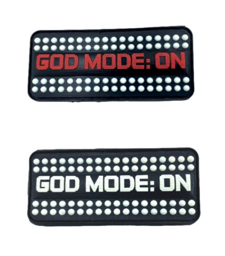 God Mode ON Glow in the Dark Tactical Airsoft Paintball PVC Morale Patch