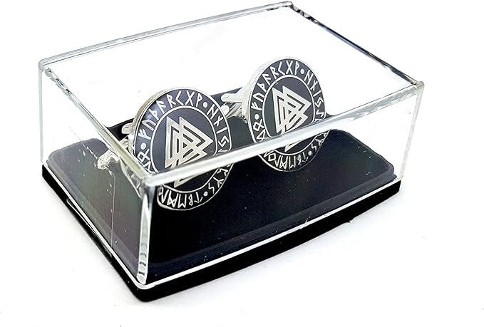 Valknut Knot Of The Slain Viking Cosplay Cufflinks in Presentation Box