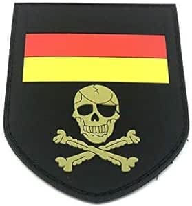 Deutschland German Germany Skull & Crossbones Pirate Flag Airsoft PVC Morale Cosplay Team Patch