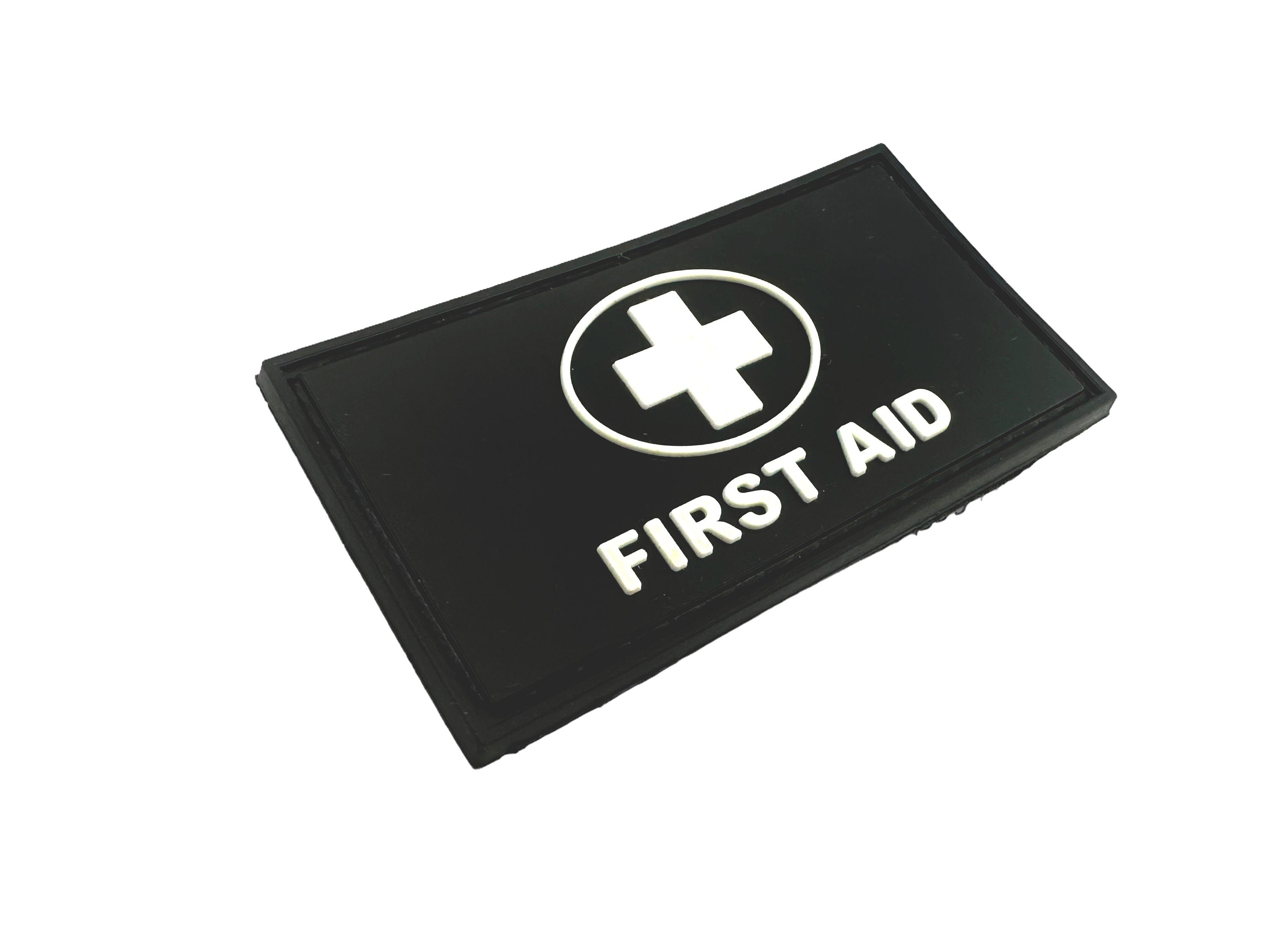 First Aid Medic Black Glow in the Dark Tactical PVC Airsoft Paintball Cosplay Patch