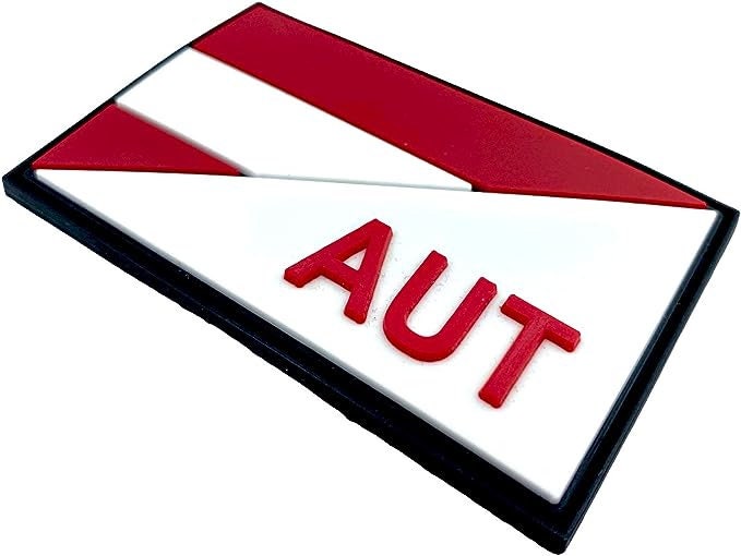 Austria Austrian Diagonal AUT Österreich Flag Tactical PVC Airsoft Paintball Cosplay Team Patch
