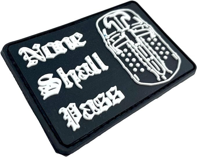 None Shall Pass Holy Grail Knight Airsoft Paintball PVC Morale Cosplay Patch