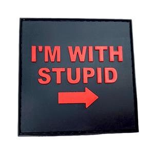 I'm with Stupid Tactical PVC Airsoft Paintball Morale Patch