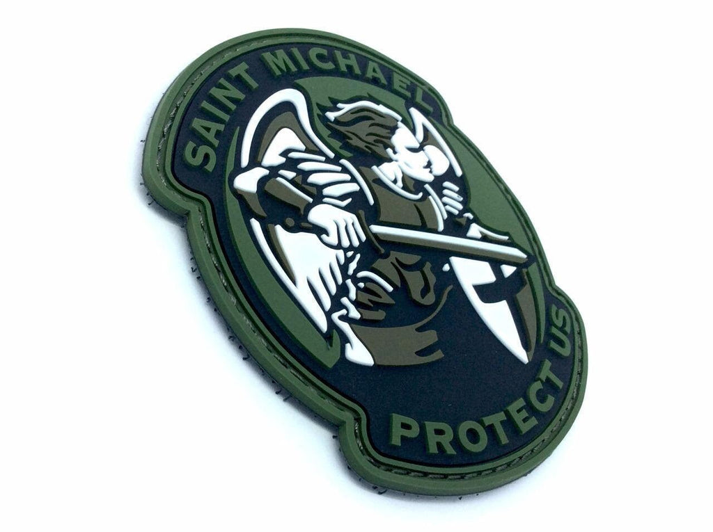 Saint Michael Protect Us Crusader Knights Templar PVC Airsoft Paintball Morale Patch