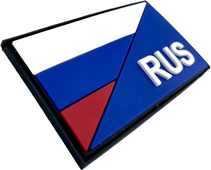 Russia Russian Diagonal RUS Flag Tactical PVC Airsoft Paintball Cosplay Team Patch