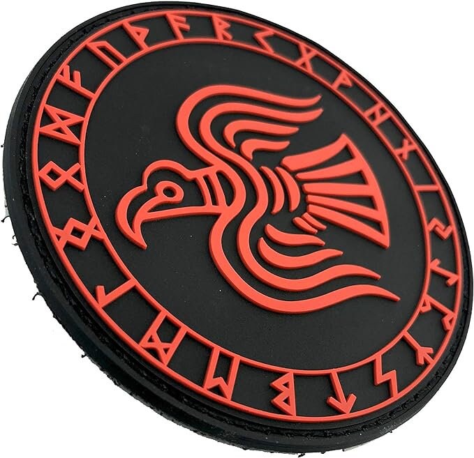 Odin's Raven Norse Rune Viking PVC Airsoft Paintball Morale Patch
