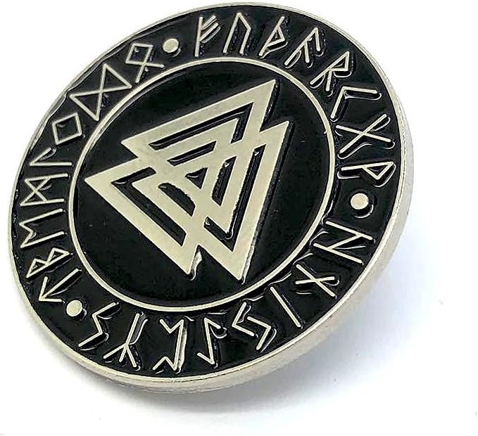 Valknut Knot Of The Slain Norse Rune Viking Silver Metal Pin Badge Brooch
