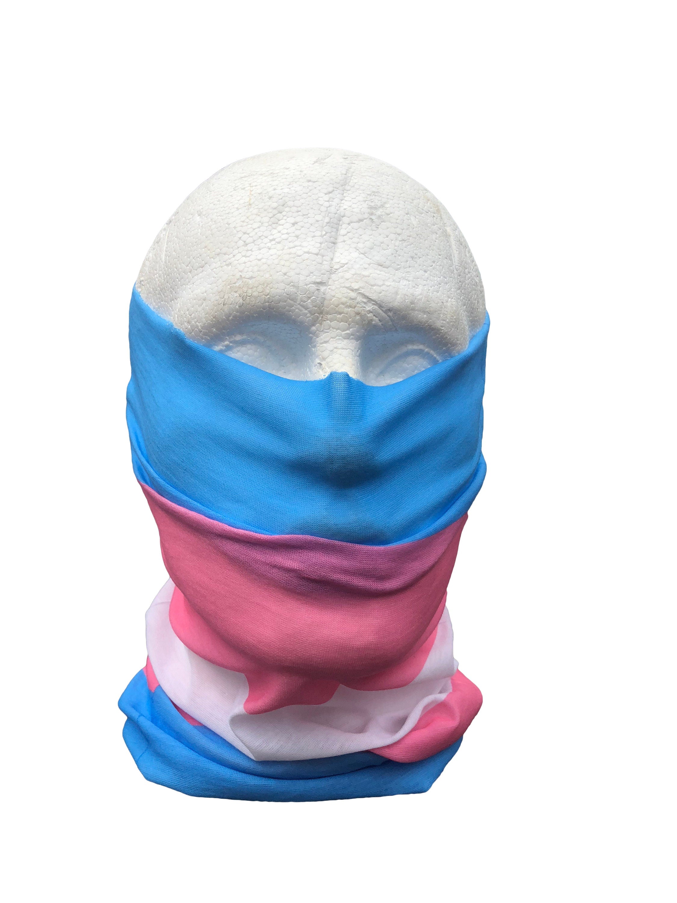 Trans TransGender LBGTQ Gay Pride Flag Quick Dry Microfibre Bandana Neck Snood Head Wrap Headband Scarf Face Mask Soft Elastic Headscarf