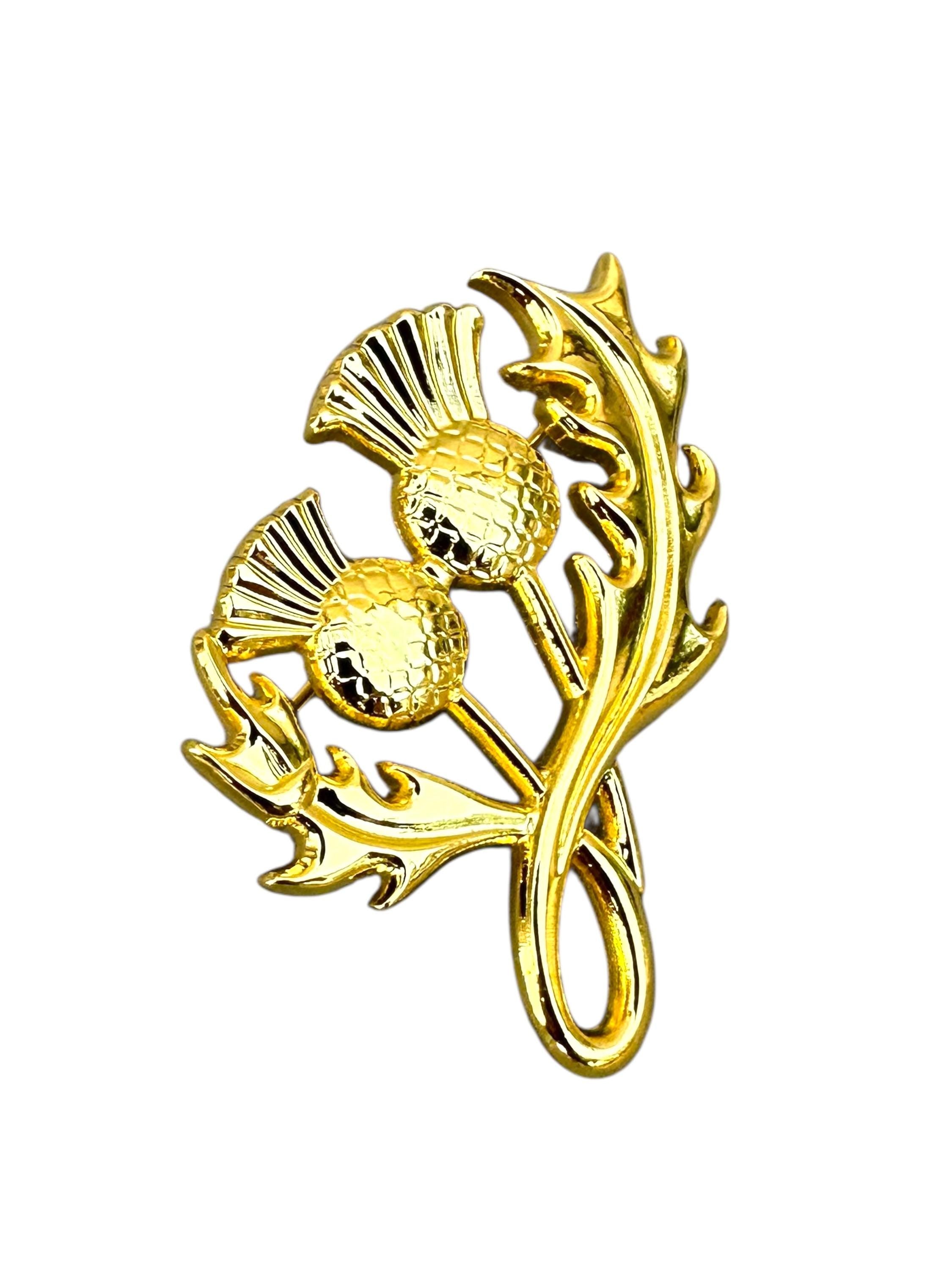 Scotland Scottish Twisted Thistle Cosplay Metal Pin Badge Decorative Brooch