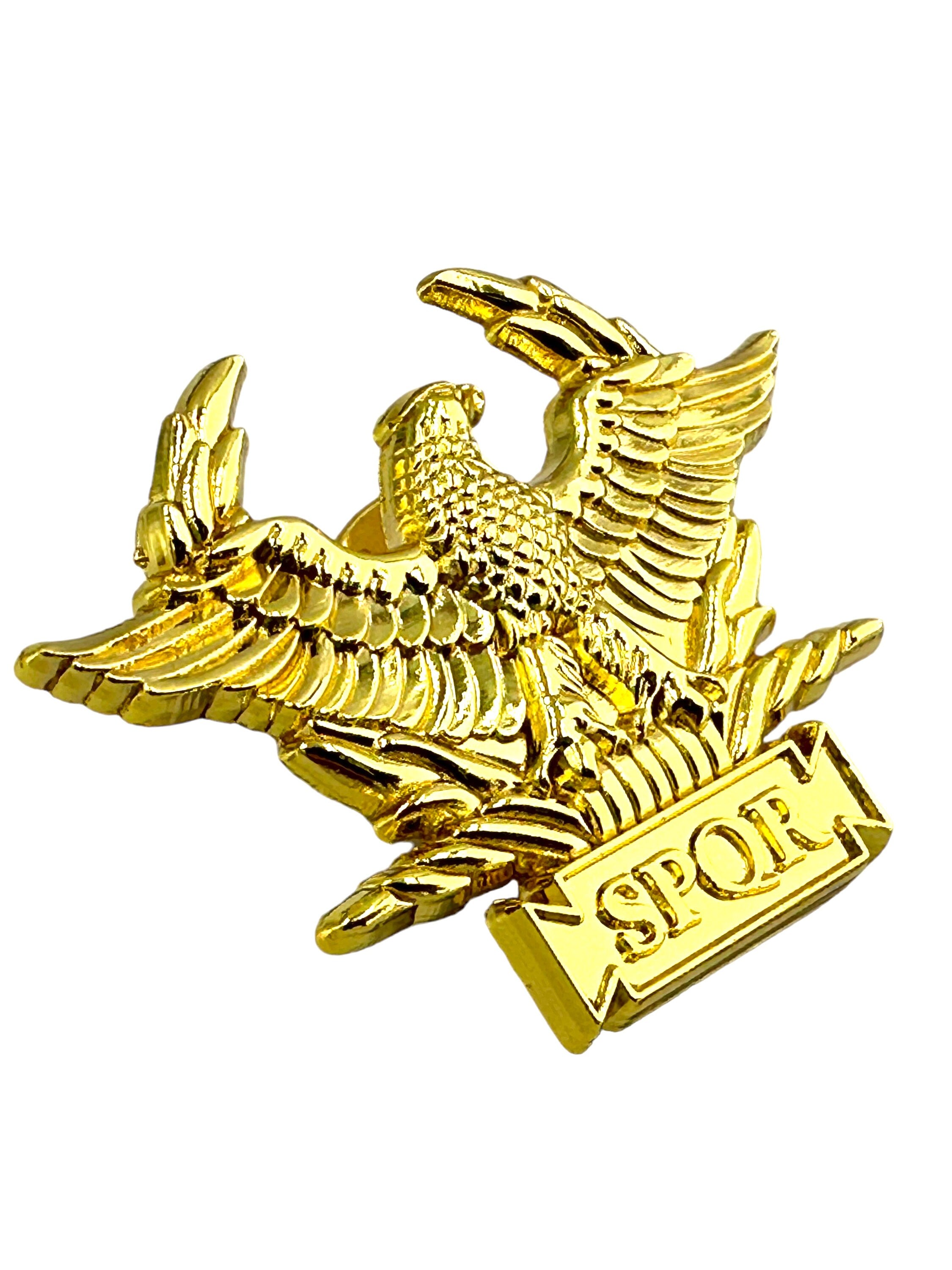SPQR Senatus Populusque Romanus Ancient Roman Republic Metal Pin Badge Brooch
