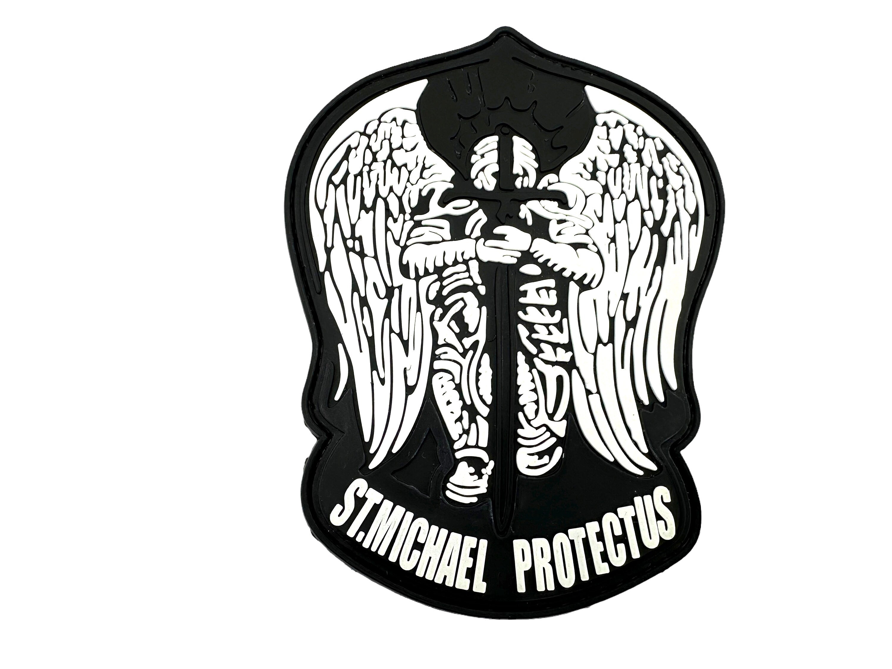 St Michael Protect Us Templar Tactical PVC Airsoft Paintball Cosplay Patch