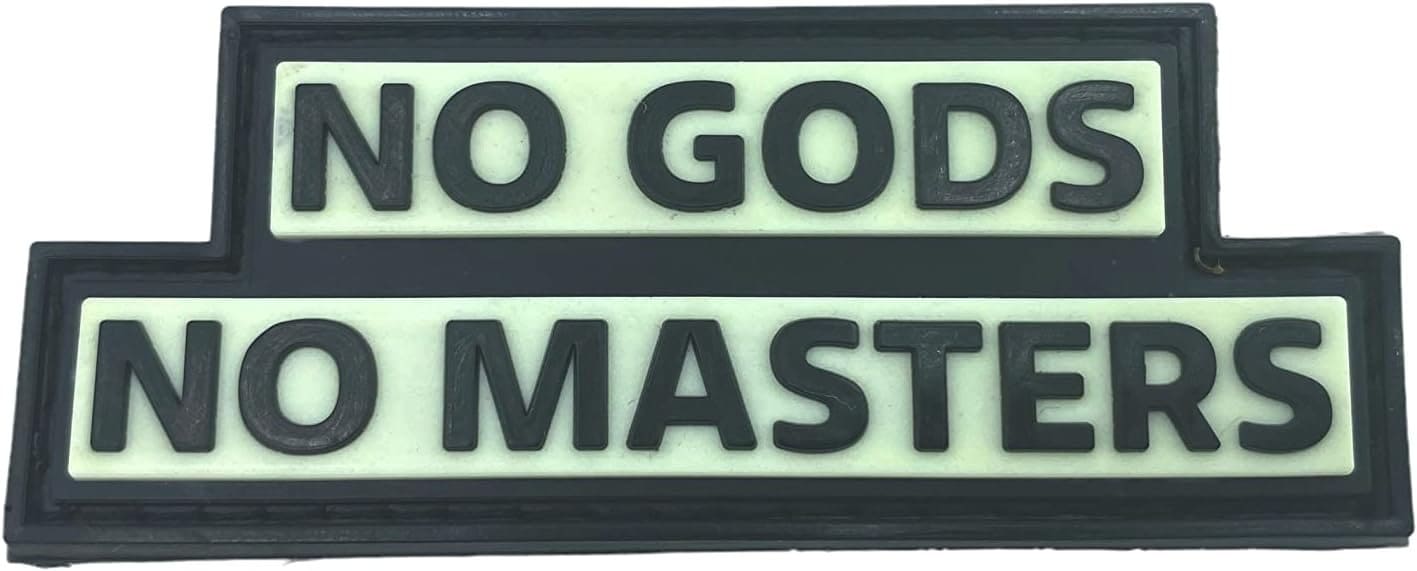 No Gods No Masters Glow in the Dark PVC Airsoft Paintball Cosplay Morale Patch