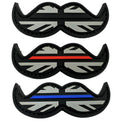 Thin Blue Red Line Union Jack Flag Moustache Tactical Airsoft PVC Cosplay Patch