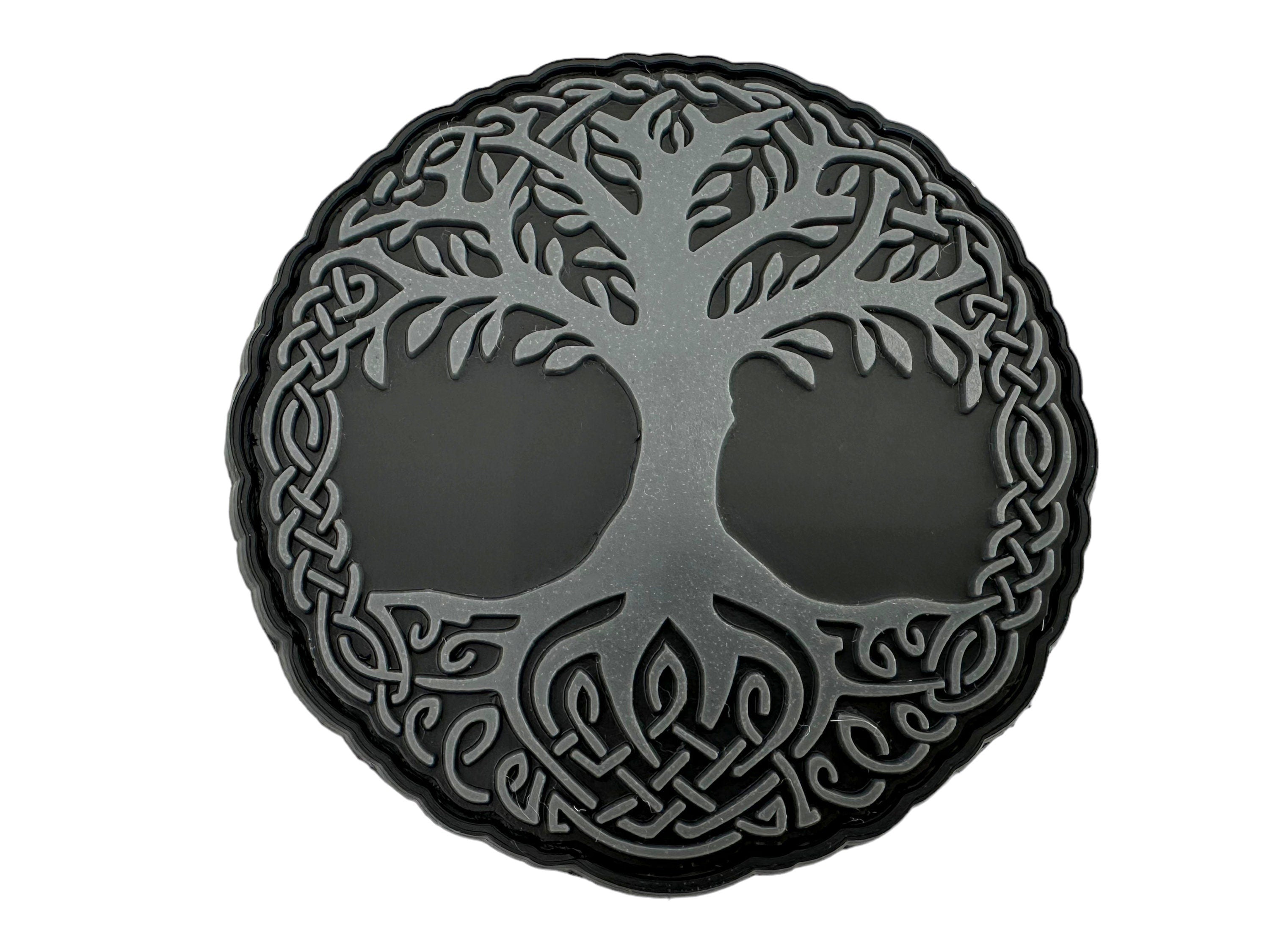 Tree of Life Viking Grey Norse Cosplay PVC Airsoft Paintball Morale Patch