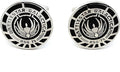Silver Battlestar Galactica BSG 75 Officer Sci Fi Cosplay Cufflinks in Presentation Box