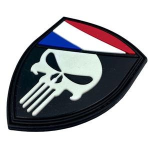 Holland Netherlands Dutch Skull Glow in the Dark Flag Airsoft PVC Morale Cosplay Team Patch