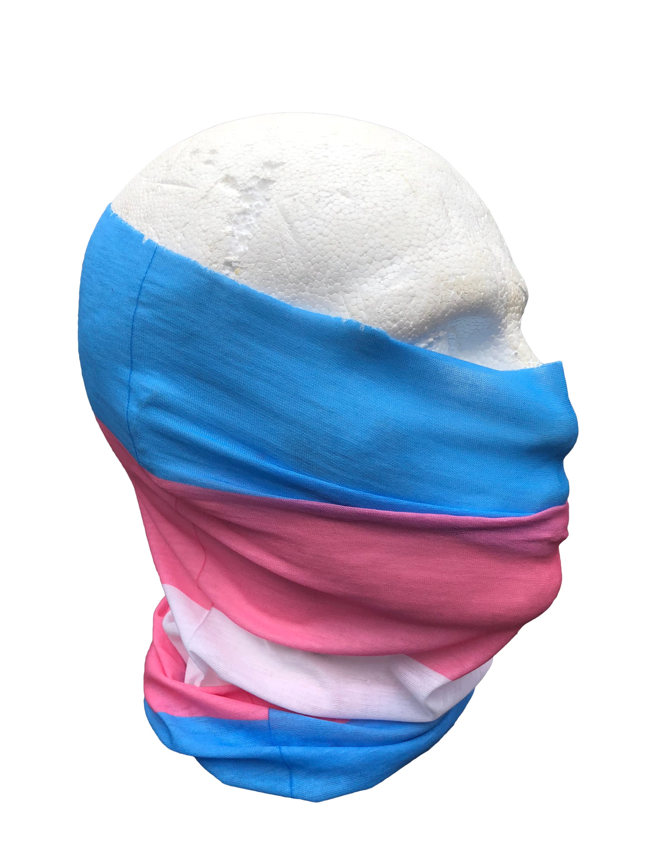 Trans TransGender LBGTQ Gay Pride Flag Quick Dry Microfibre Bandana Neck Snood Head Wrap Headband Scarf Face Mask Soft Elastic Headscarf