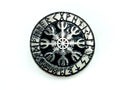Aegishjalmr Viking Helm of Awe Terror Protection Norse Rune Viking Silver Metal Pin Badge Brooch