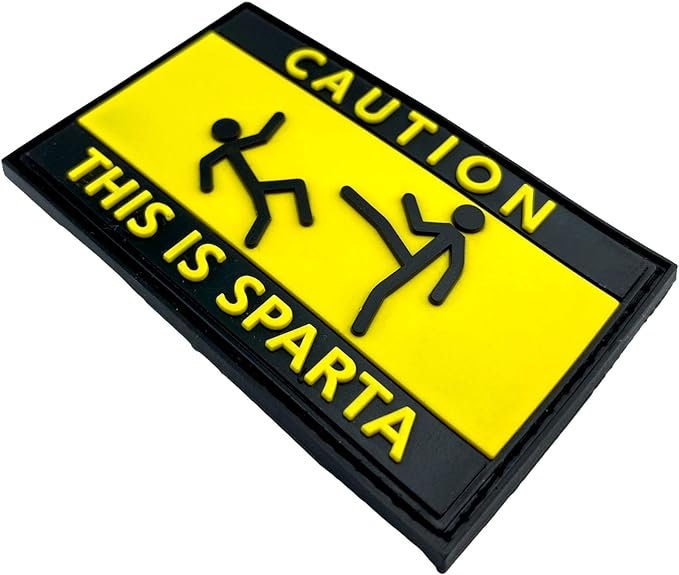 Caution This is Sparta Tactical PVC Airsoft Paintball Cosplay Patch