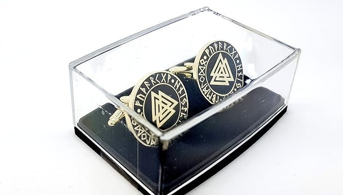 Valknut Knot Of The Slain Viking Cosplay Cufflinks in Presentation Box