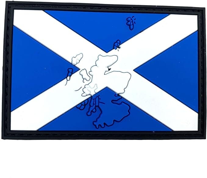 Embossed Scotland Country Scottish Saltire Flag St Andrew's Cross PVC Airsoft Paintball Team Patch