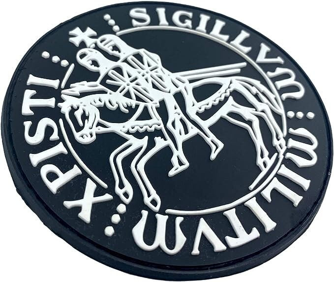 Sigillum Militum Xpisti Knights Templar Crusader Round PVC Airsoft Paintball Cosplay Patch