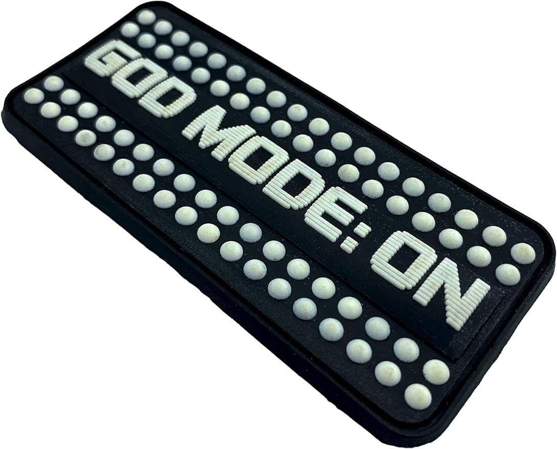 God Mode ON Glow in the Dark Tactical Airsoft Paintball PVC Morale Patch