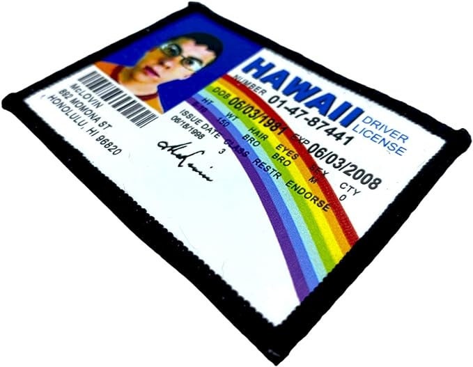 McLovin Driving License Photo Dye Sublimated Morale Cosplay Patch