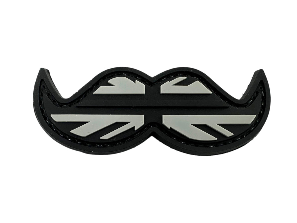 Thin Blue Red Line Union Jack Flag Moustache Tactical Airsoft PVC Cosplay Patch