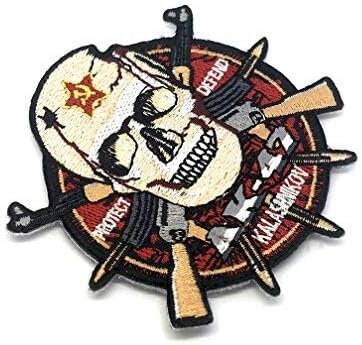 AK-47 Kalashnikov Skull Tactical Embroidered Airsoft Paintball Patch