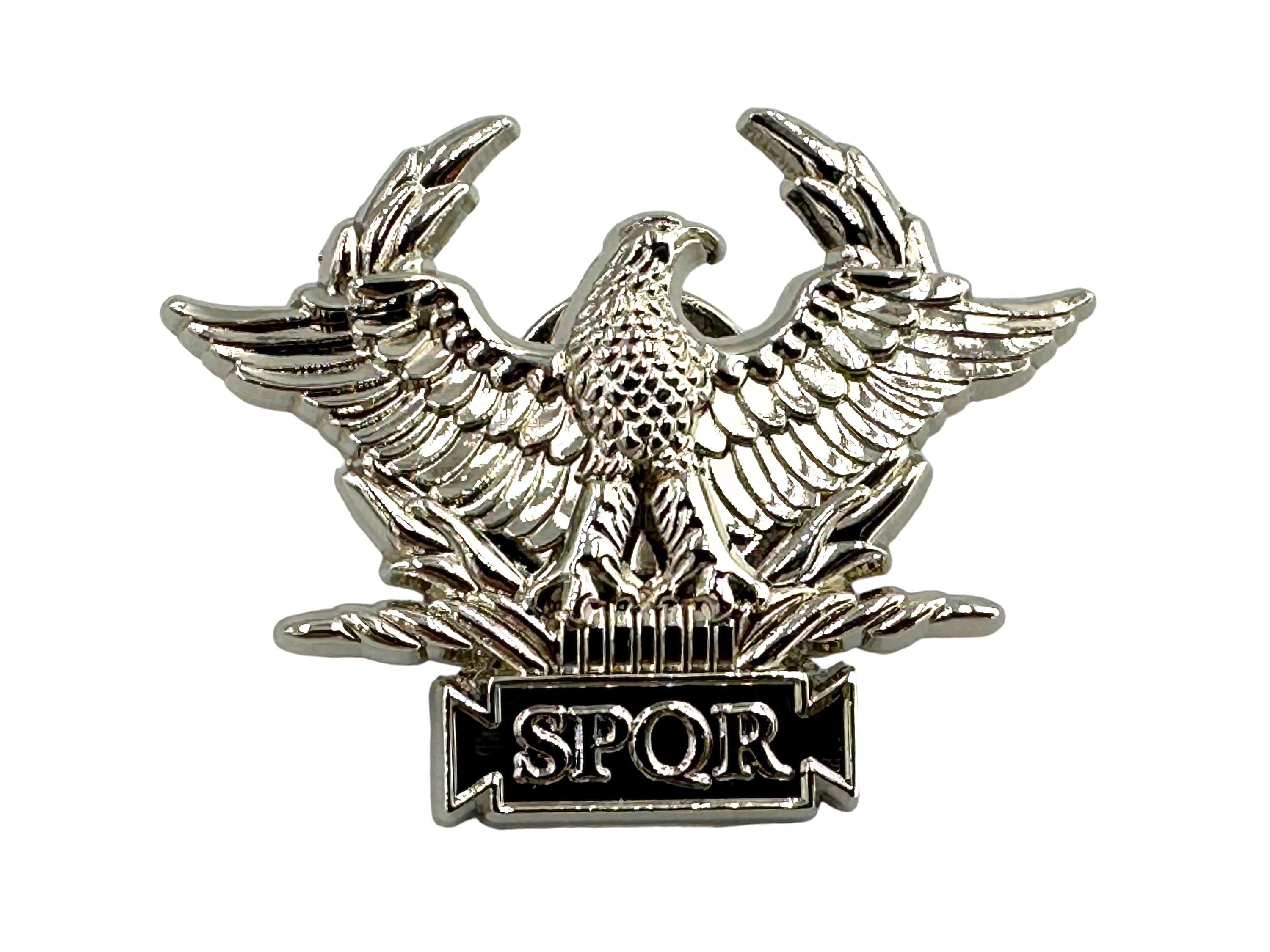 SPQR Senatus Populusque Romanus Ancient Roman Republic Metal Pin Badge Brooch