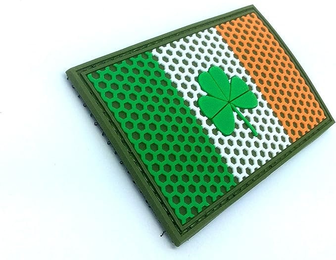 Ireland Irish Shamrock Mesh Crest Flag Airsoft Paintball PVC Morale Team Patch