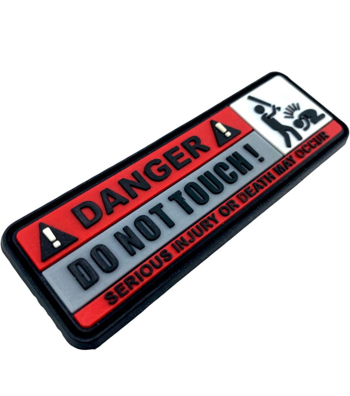 Danger Do Not Touch Airsoft Paintball PVC Morale Patch