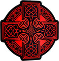 Celtic Cross Red Black Rune Airsoft Paintball PVC Morale Cosplay Patch