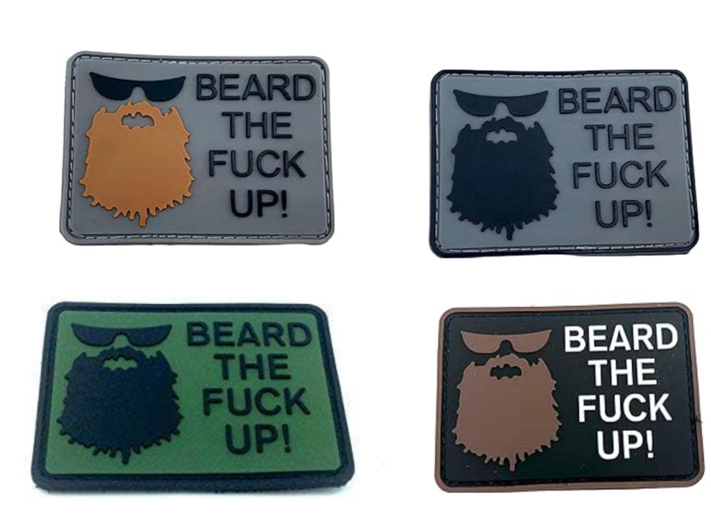 Beard The F*** Up Tactical Airsoft Paintball Morale PVC Biker Patch
