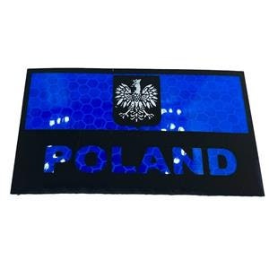 Polska Poland Polish Reflective Flag Tactical Laser Cut Airsoft Paintball Field Patch