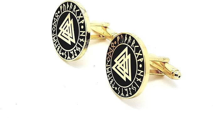 Valknut Knot Of The Slain Viking Cosplay Cufflinks in Presentation Box