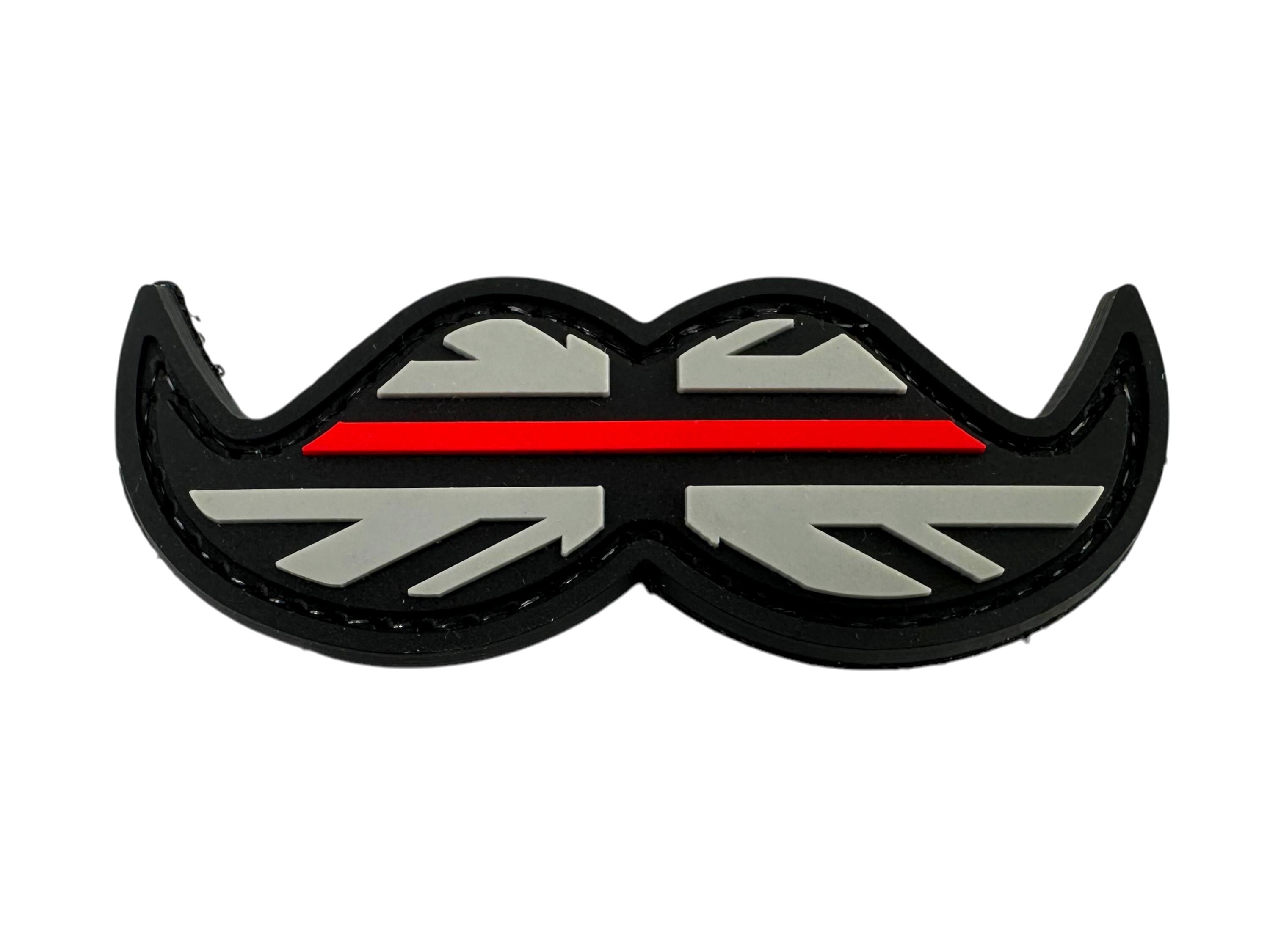 Thin Blue Red Line Union Jack Flag Moustache Tactical Airsoft PVC Cosplay Patch
