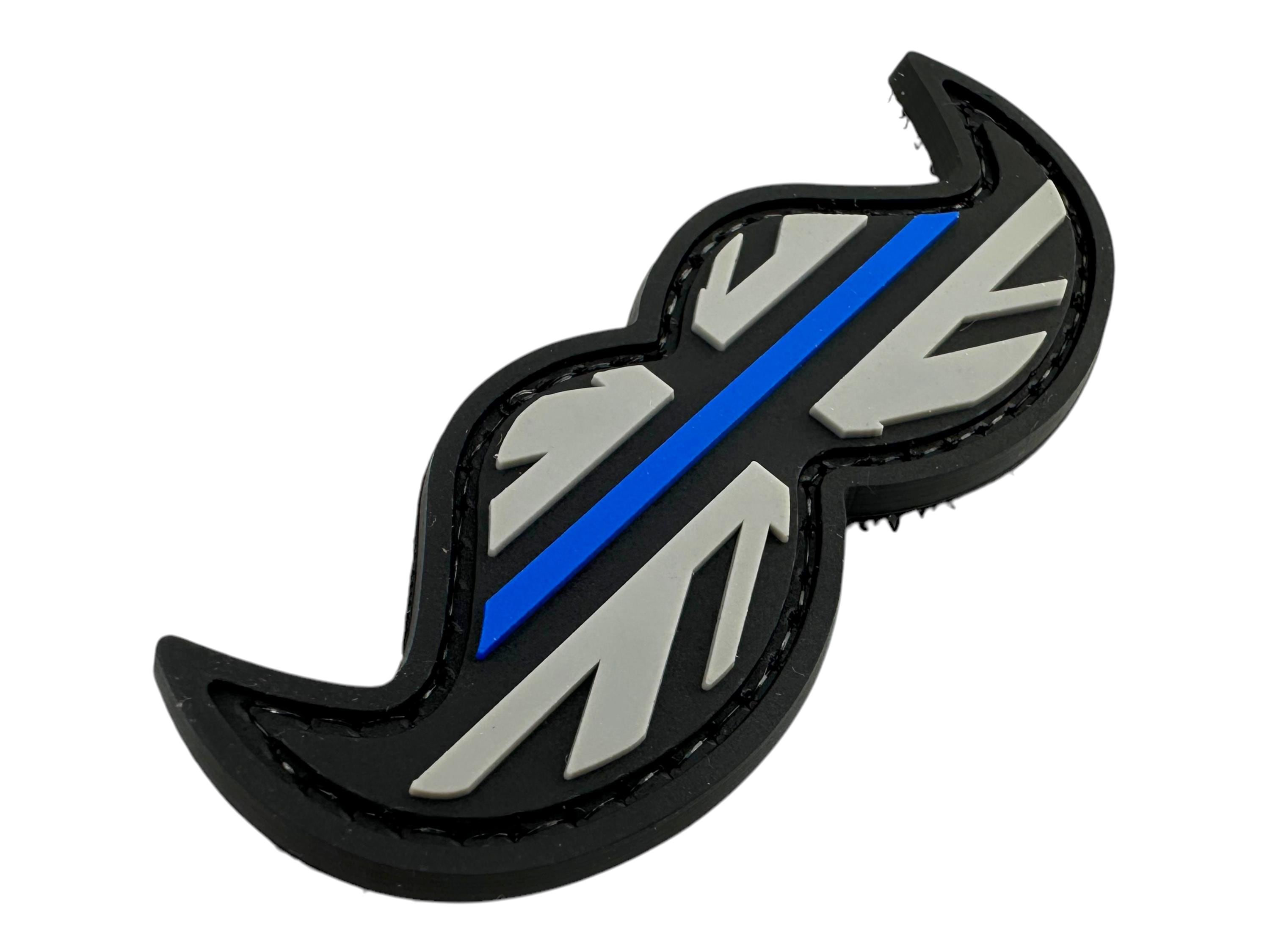 Thin Blue Red Line Union Jack Flag Moustache Tactical Airsoft PVC Cosplay Patch