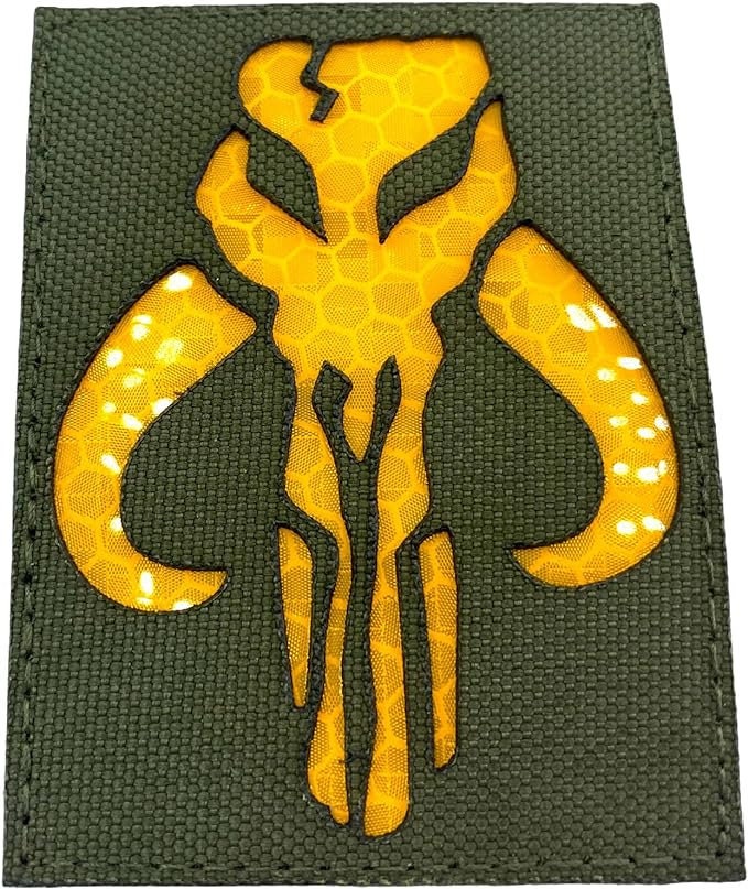 Bounty Hunter Boba Fett Bantha Skull Reflective Laser Cut Tactical Airsoft Field Patch