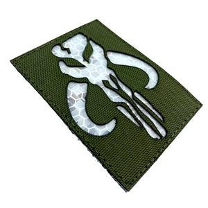 Bounty Hunter Boba Fett Bantha Skull Reflective Laser Cut Tactical Airsoft Field Patch