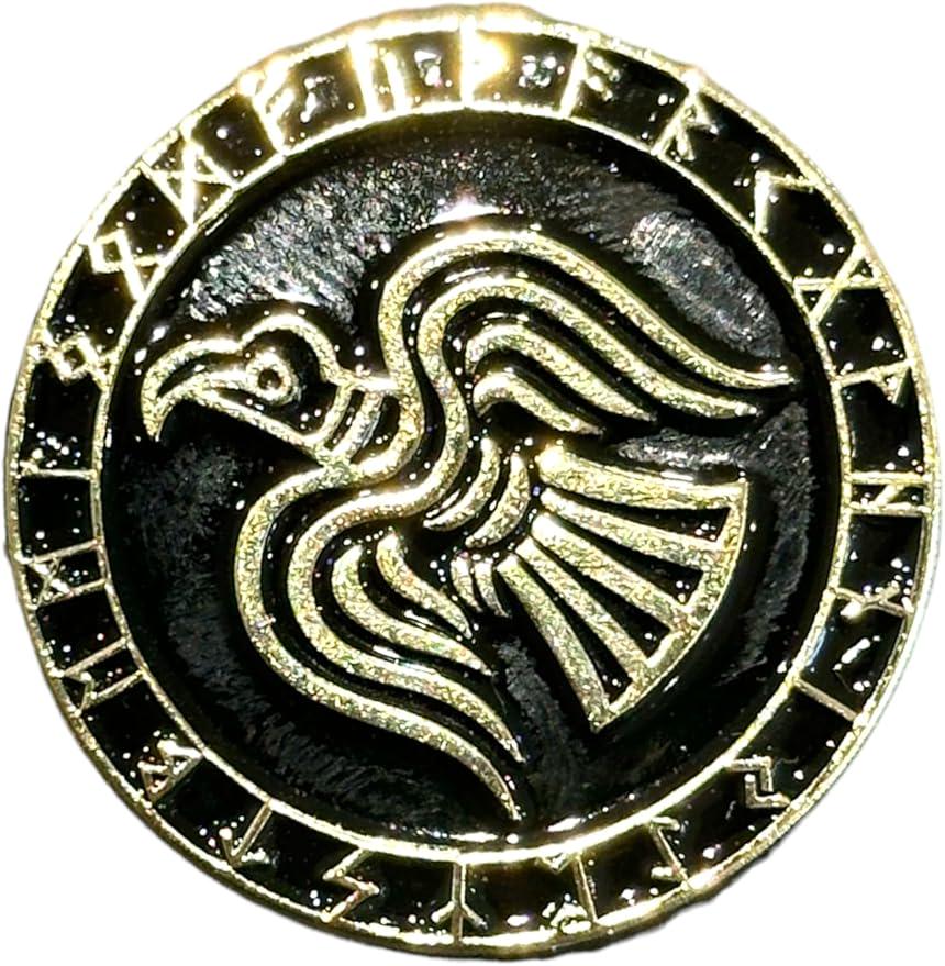 Odin's Raven Norse Rune Viking Metal Pin Badge Brooch