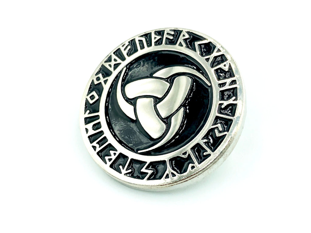 The Triple Horn of Odin The Horn Triskelion Norse Rune Viking Silver Metal Pin Badge Brooch