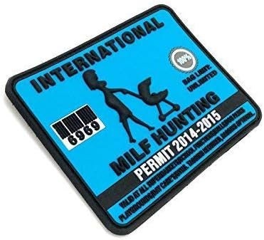 International MILF Hunting Permit Tactical PVC Airsoft Paintball Cosplay Biker Patch